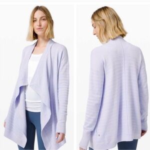 Lululemon Find Your Calm Wrap Size M/L serene blue lavender cardigan cotton silk
